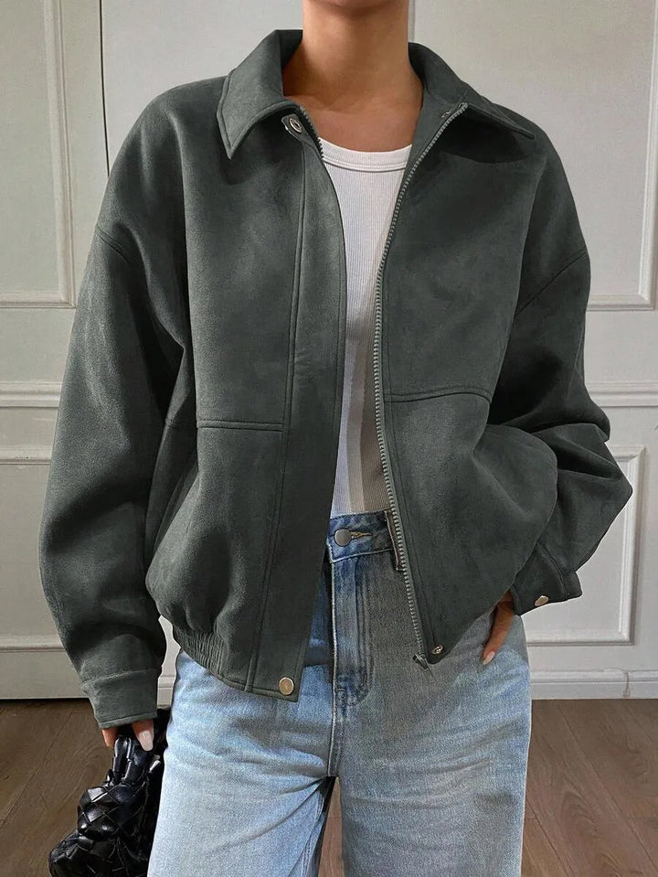 Oversized jas met rits