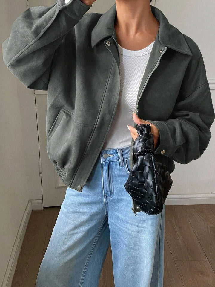 Oversized jas met rits