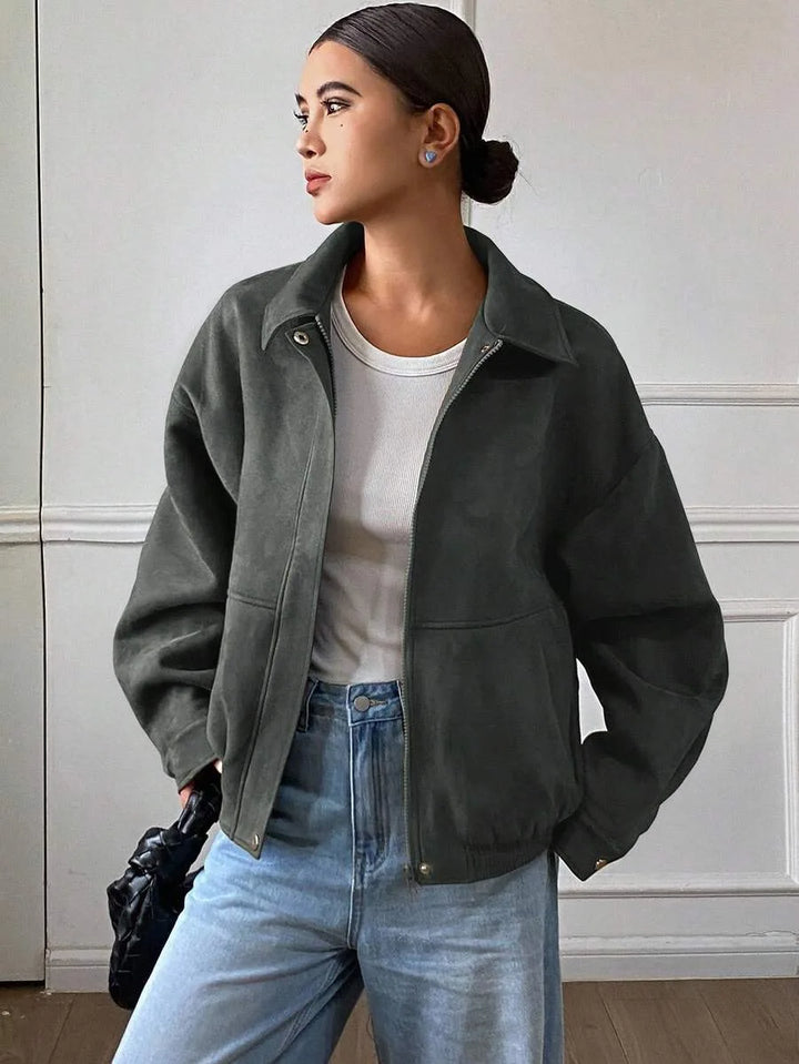Oversized jas met rits