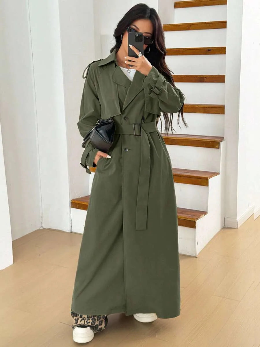 Oversized trench coat met ceintuur