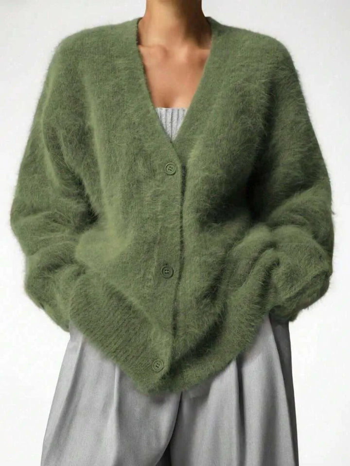 Oversized cardigan met V-hals
