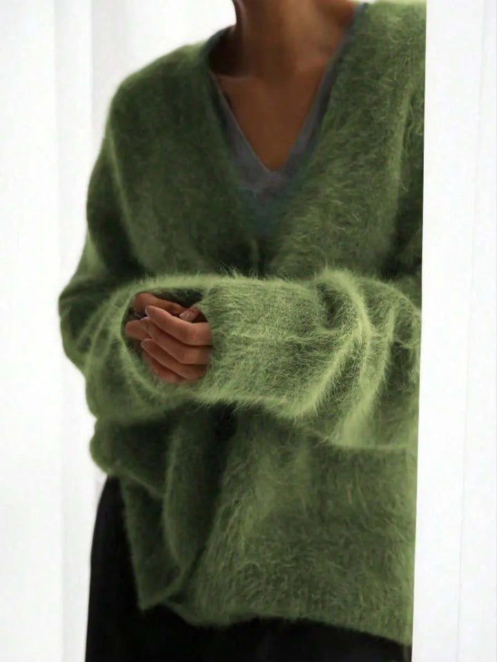 Oversized cardigan met V-hals