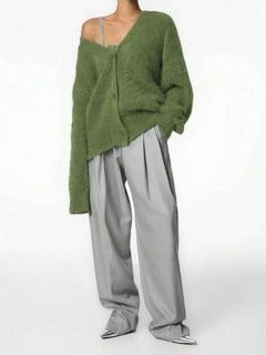 Oversized cardigan met V-hals
