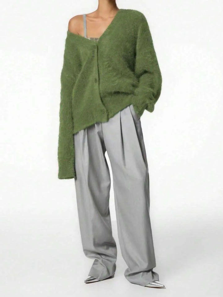 Oversized cardigan met V-hals