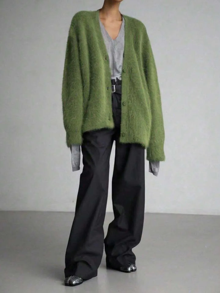 Oversized cardigan met V-hals