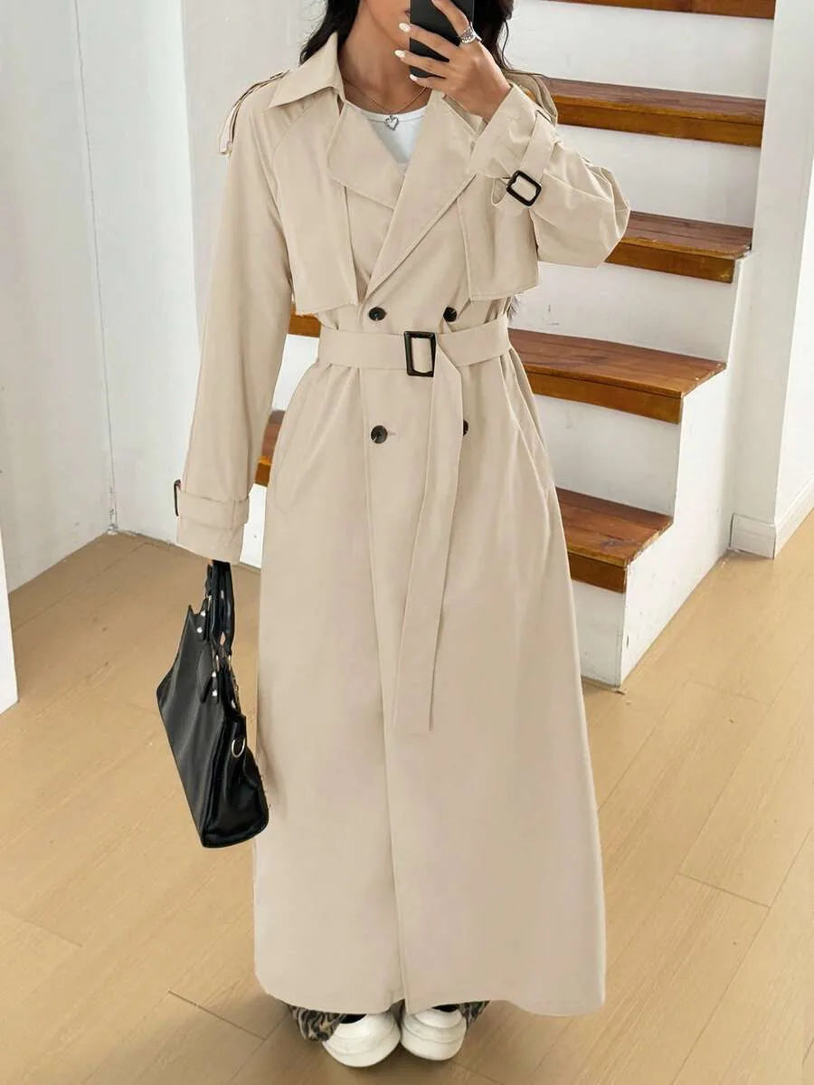 Oversized trench coat met ceintuur