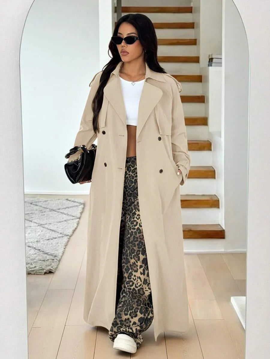 Oversized trench coat met ceintuur