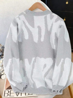 Kleurblok sweater met print