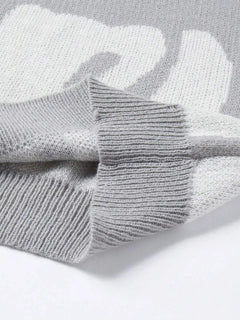 Kleurblok sweater met print