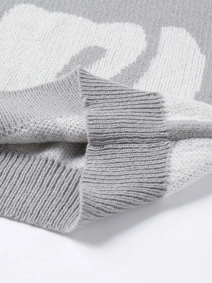 Kleurblok sweater met print