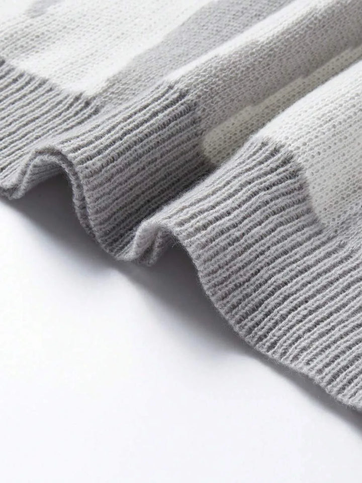 Kleurblok sweater met print