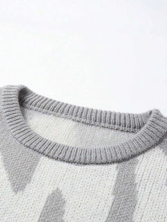 Kleurblok sweater met print