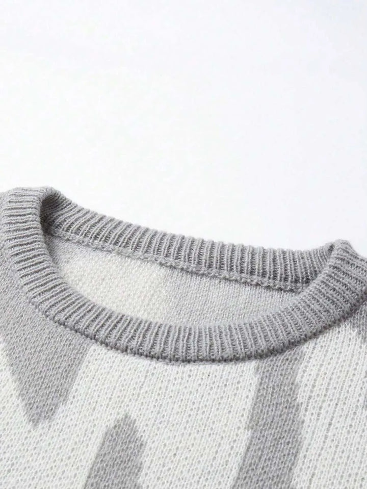 Kleurblok sweater met print