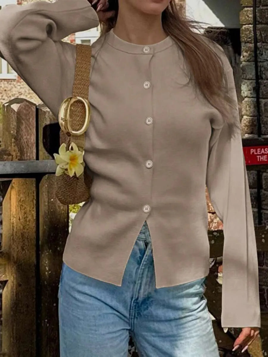 Cardigan met knopen en lange mouwen
