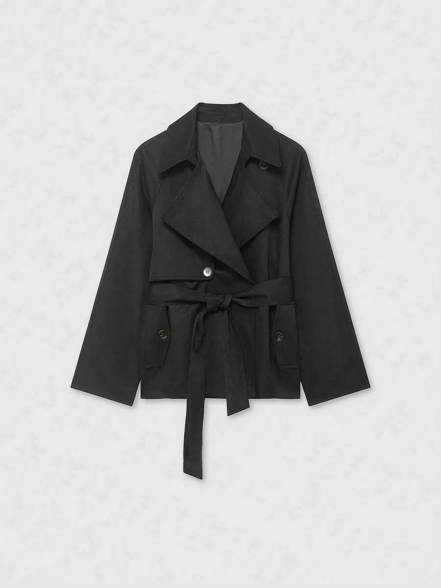 Trench coat met ceintuur en zakken