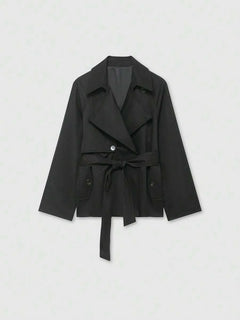 Trench coat met ceintuur en zakken