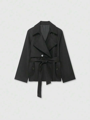 Trench coat met ceintuur en zakken