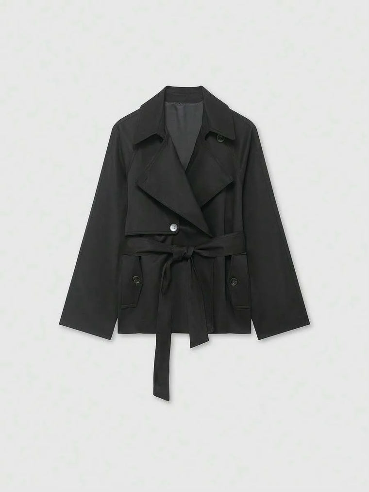 Trench coat met ceintuur en zakken