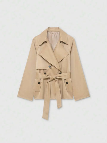 Trench coat met ceintuur en zakken
