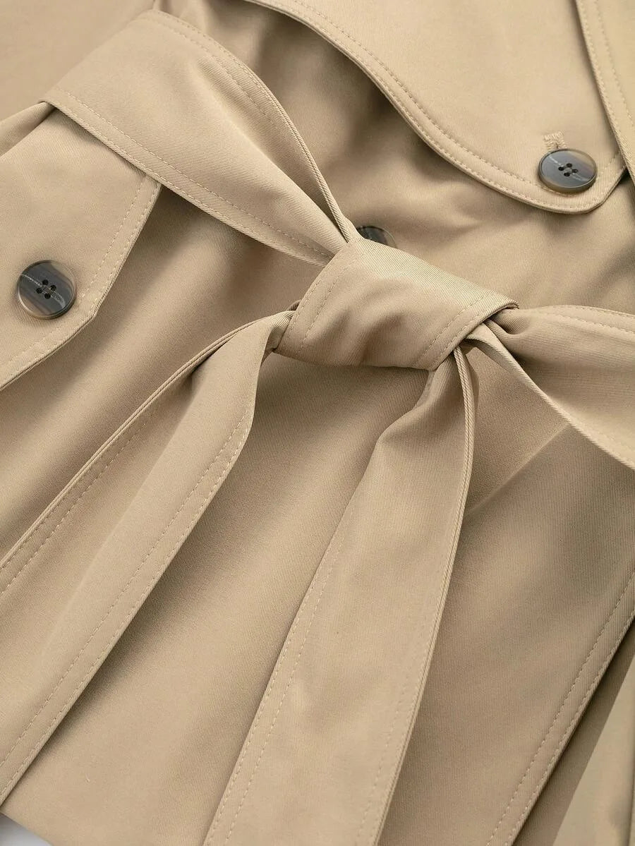 Trench coat met ceintuur en zakken