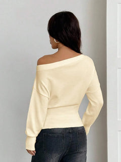 Oversized trui met asymmetrische hals