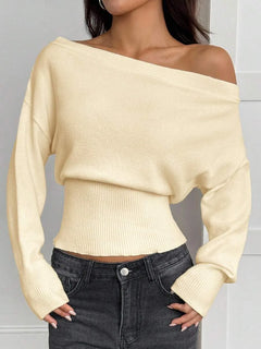 Oversized trui met asymmetrische hals
