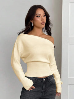 Oversized trui met asymmetrische hals