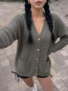 Oversized cardigan met V-hals
