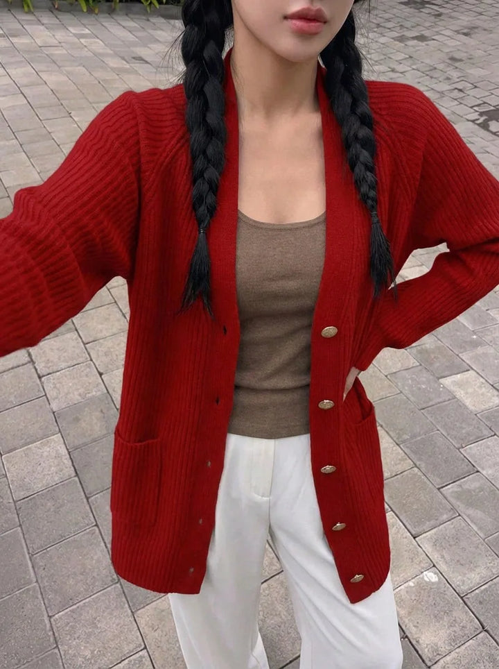 Oversized cardigan met V-hals
