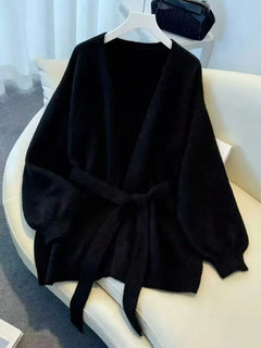 Oversized cardigan met riem