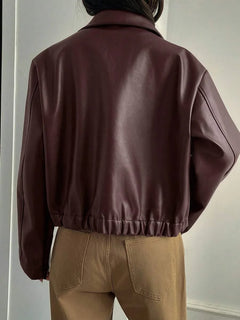 Faux leather jas met rits