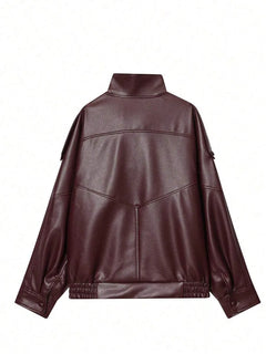 Oversized bomberjack met mandarin kraag