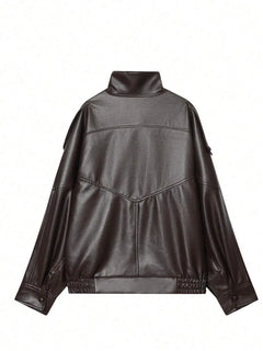 Oversized bomberjack met mandarin kraag