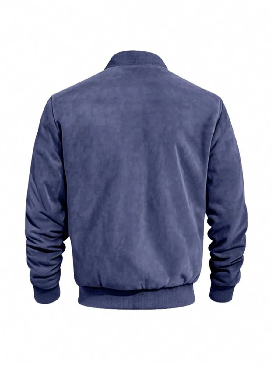 Bomberjack met suede-achtige textuur