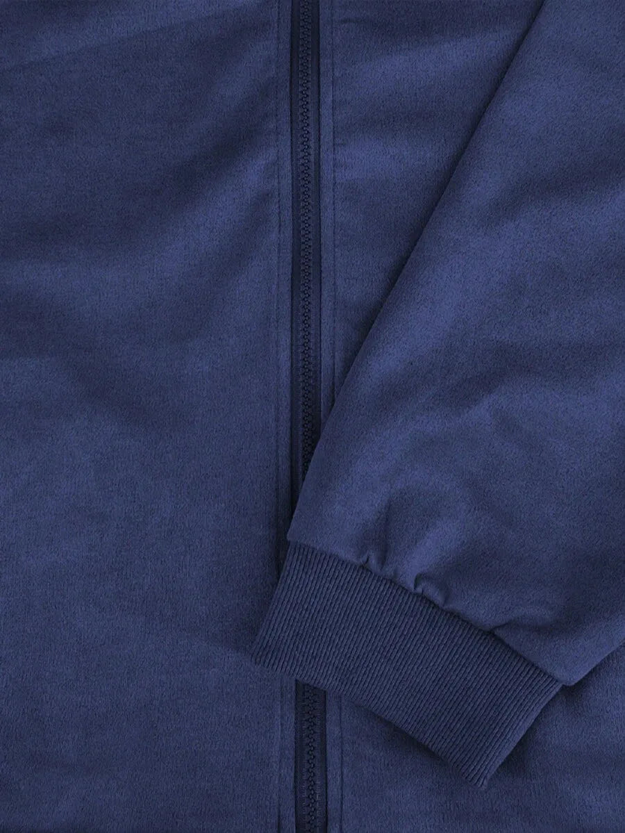 Bomberjack met suede-achtige textuur