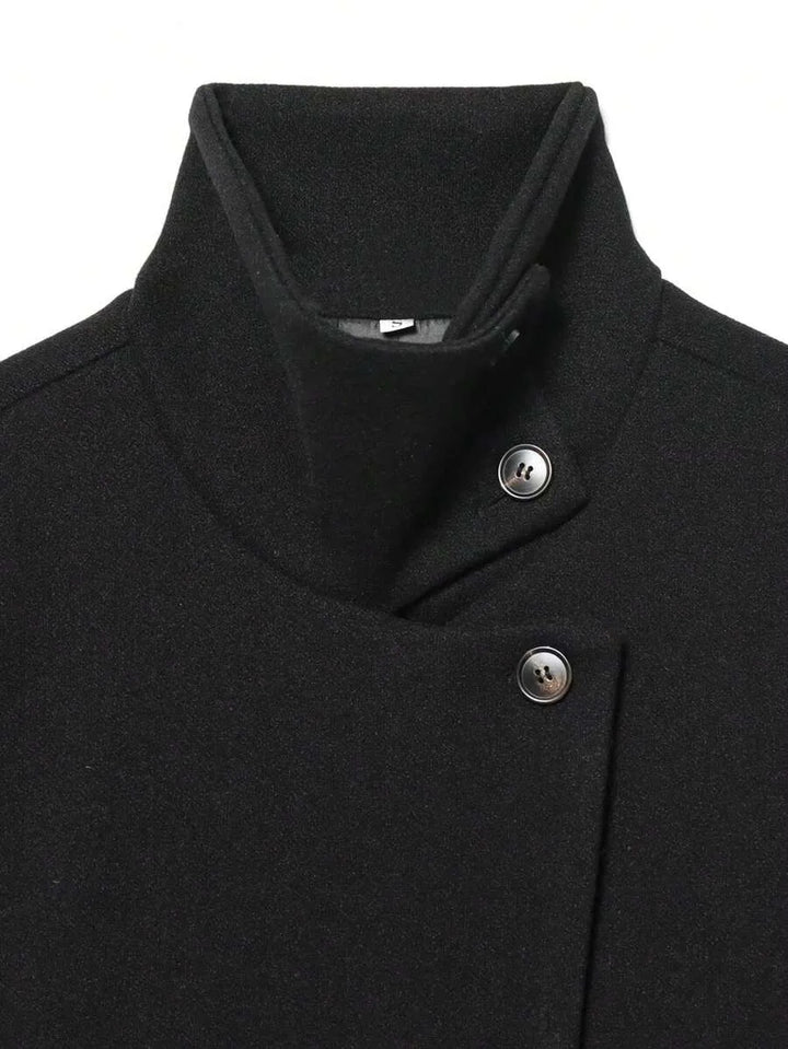 Korte khaki jas met opstaande kraag