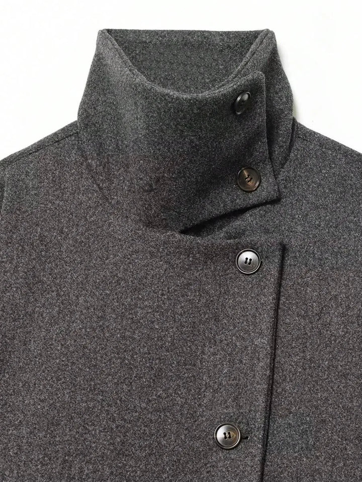 Korte khaki jas met opstaande kraag