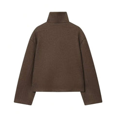 Korte khaki jas met opstaande kraag