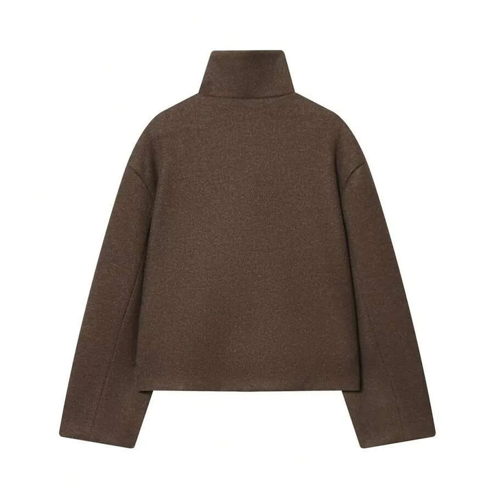 Korte khaki jas met opstaande kraag