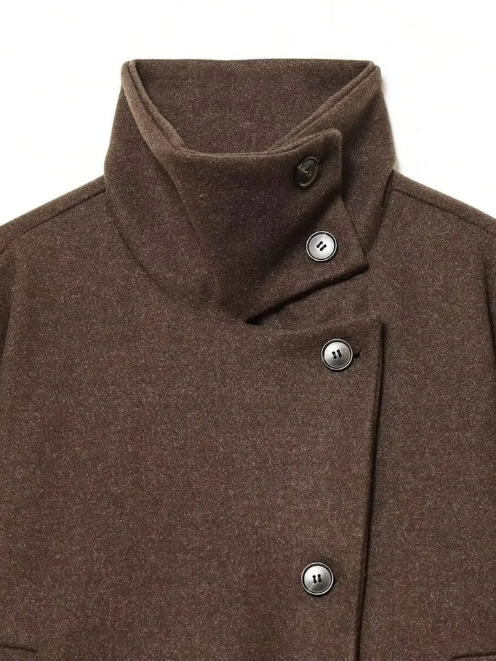 Korte khaki jas met opstaande kraag
