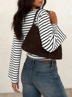 Gestreept T-shirt met boothals