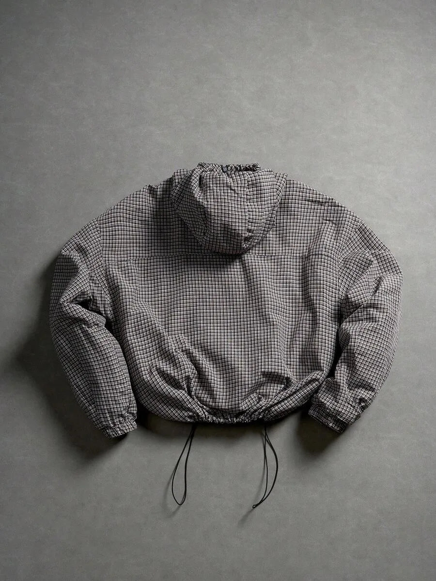 Oversized parka met plaid patroon