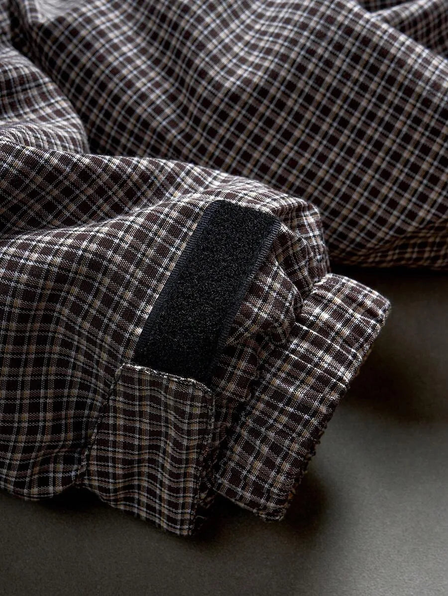 Oversized parka met plaid patroon