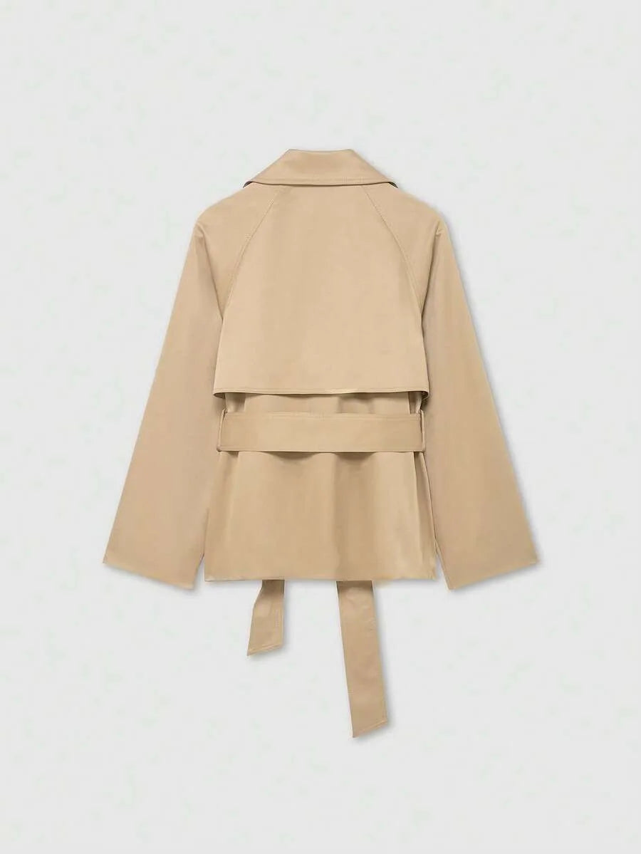 Trench coat met ceintuur en zakken