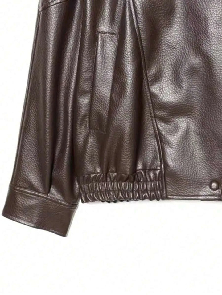 Oversized bomberjack met mandarin kraag