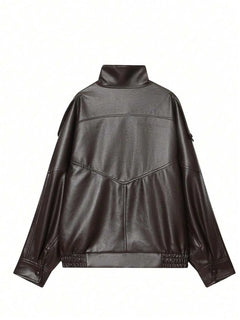 Oversized bomberjack met mandarin kraag