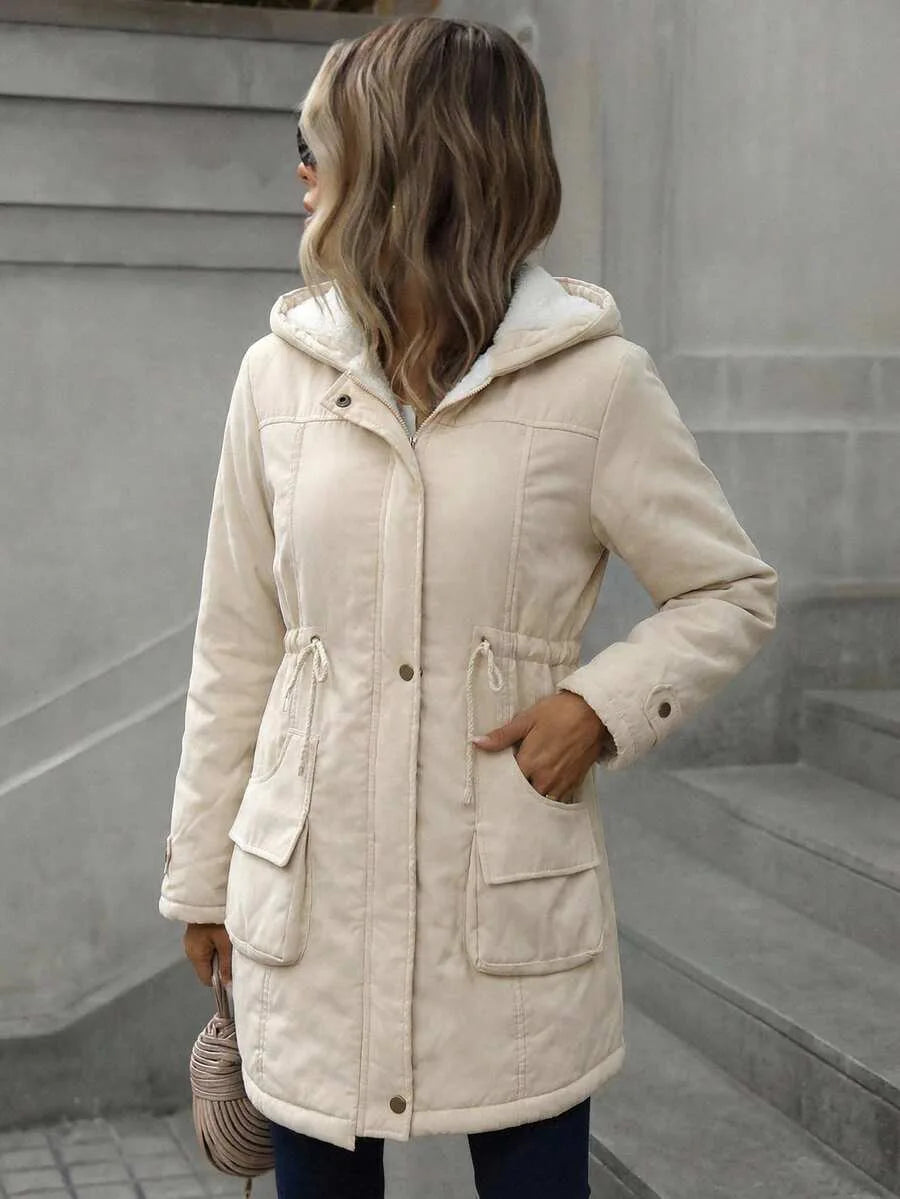 Hooded parka met trekkoord