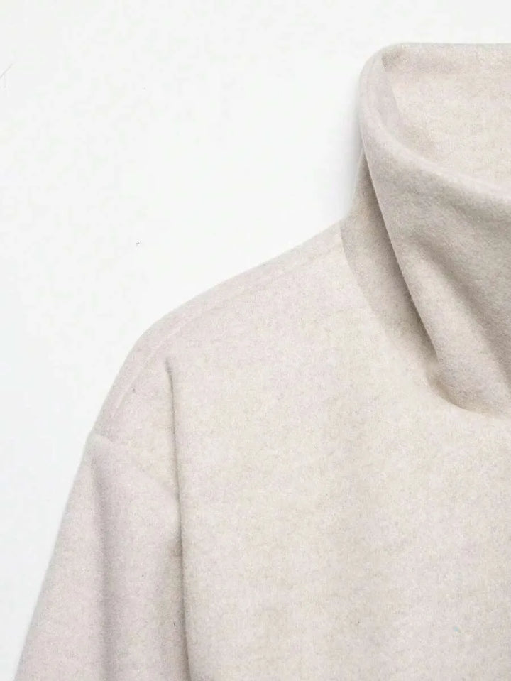 Korte khaki jas met opstaande kraag