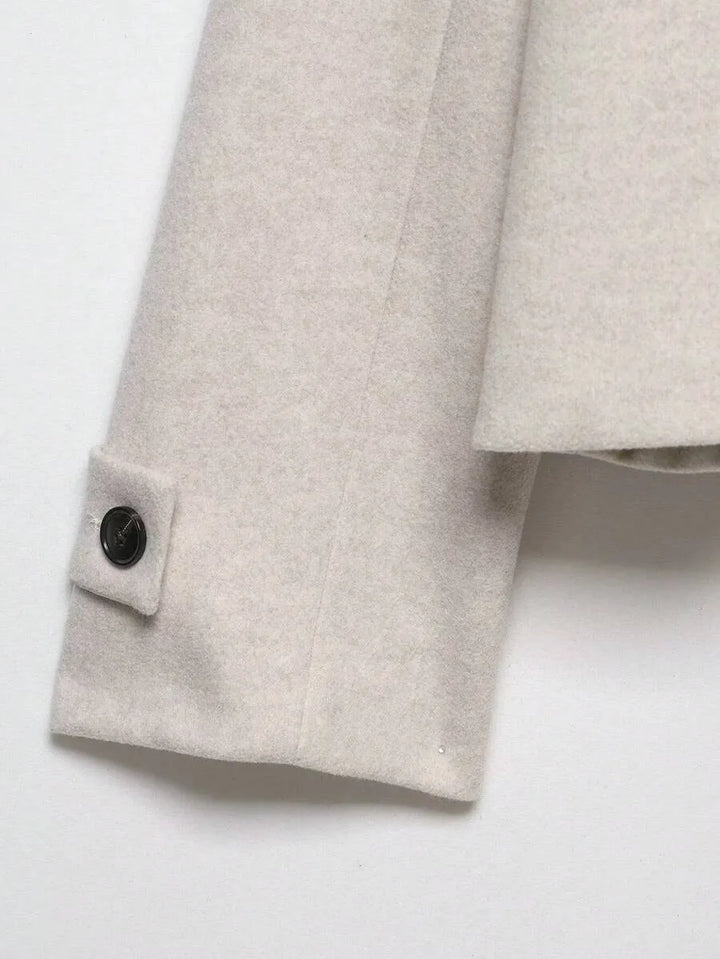 Korte khaki jas met opstaande kraag