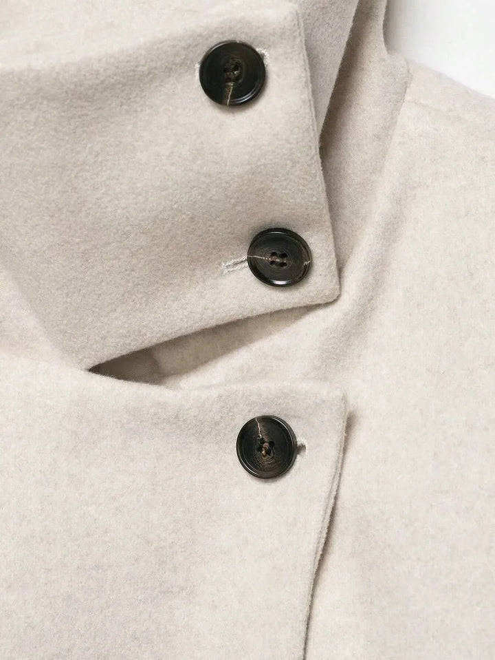 Korte khaki jas met opstaande kraag